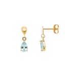 Boucles d'oreilles or jaune 375/9 ct avec aigues-marines