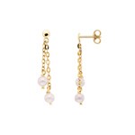 Boucles d'oreilles pendantes or jaune 375/9 ct avec perles 3.0mm - 9K8081P