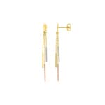 Drop Earrings 375/9 K Three-tone Gold