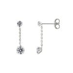Drop Earrings 375/9 K White Gold with Cubic Zirconia
