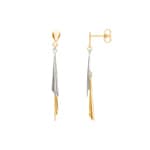 Boucles d'oreilles pendantes or bicolore 750/18 ct