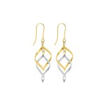 Boucles d'oreilles pendantes or bicolore 750/18 K - 3766G