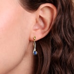 Ohrhänger 750/18 K Gelb-/Weissgold mit Diamanten 0.04 ct H/si & Saphiren - PE05216-2-GW