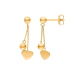 Ohrhänger 750/18 K Gelbgold, Herz