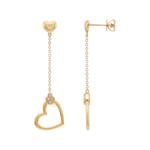 Ohrhänger 750/18 K Gelbgold Herz mit Diamanten 0.03 ct
