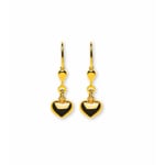 Boucle d'oreilles pendantes or jaune 750/18 ct, Cœur