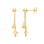 Ohrhänger 750/18 K Gelbgold, Kreuz