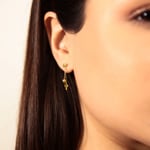 Boucle d'oreilles pendantes or jaune 750/18 ct Croix - 481841.6GG