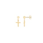 Ohrhänger 750/18 K Gelbgold, Kreuz