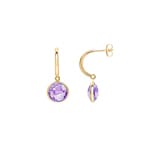 Boucle d'oreilles pendantes or jaune 750/18 ct avec améthystes - 476001.7A