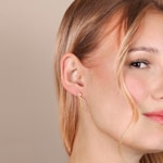 Drop Earrings 750/18 K Yellow Gold with Diamonds 0.10 ct H/si - OR-73312-GG