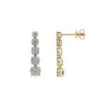 Drop Earrings 750/18 K Yellow Gold with Diamonds 0.75 ct H/si
