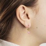 Ohrhänger 750/18 K Gelbgold Herz mit Lack und Glasstein - 1168.02454/0001