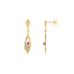 Boucle d'oreilles pendantes or jaune 750/18 ct avec rubis