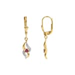 Ohrhänger 750/18 K Gelbgold mit Rubin