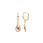 Ohrhänger 750/18 K Gelbgold mit Rubin