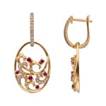 Ohrhänger 750/18 K Gelbgold mit Rubinen & Diamanten 0.23 ct - OR-73809-RUB-GG