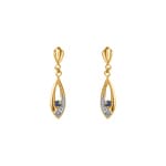 Boucle d'oreilles pendantes or jaune 750/18 ct avec saphir - 8311S