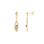 Boucle d'oreilles pendantes or jaune 750/18 ct avec saphir