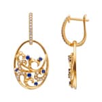 Ohrhänger 750/18 K Gelbgold mit Saphiren & Diamanten 0.23 ct