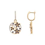 Ohrhänger 750/18 K Gelbgold mit Saphiren & Diamanten 0.37 ct