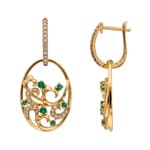 Ohrhänger 750/18 K Gelbgold mit Smaragden & Diamanten 0.23 ct