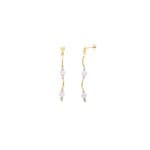 Boucle d'oreilles pendantes or jaune 750/18 ct avec perle de culture d'eau douce - 17527