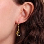 Drop Earrings 750/18 K Yellow Gold with Cubic Zirconia - PE3987-1-GG