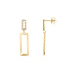 Boucle d'oreilles pendantes or jaune 750/18 ct avec zircones - 474281.6ZIR