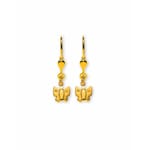 Boucle d'oreilles pendantes or jaune 750/18 ct, Papillon