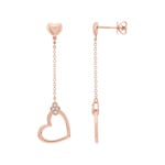 Ohrhänger 750/18 K Roségold Herz mit Diamanten 0.03 ct