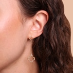 Ohrhänger 750/18 K Roségold Kleeblatt mit Diamanten 0.04 ct - OR-73777-RG