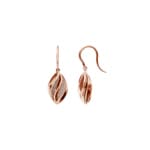 Boucles d'oreilles pendantes or rosé 750/18 ct avec diamants 0.24 ct G/vs