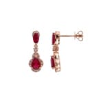 Ohrhänger 750/18 K Roségold mit Rubinen & Diamanten 0.19 ct