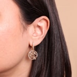 Boucles d'oreilles or rosé 750/18 ct avec rubis & diamants 0.37 ct - OR-73770-RUB-RG