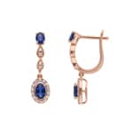 Ohrhänger 750/18 K Roségold mit Saphiren & Diamanten 0.14 ct