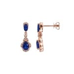 Ohrhänger 750/18 K Roségold mit Saphiren & Diamanten 0.19 ct