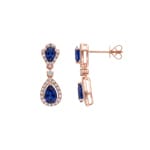 Ohrhänger 750/18 K Roségold mit Saphiren & Diamanten 0.25 ct