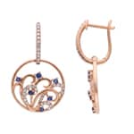 Ohrhänger 750/18 K Roségold mit Saphiren & Diamanten 0.29 ct
