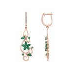 Ohrhänger 750/18 K Roségold mit Smaragden & Diamanten 0.12 ct