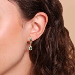 Boucles d'oreilles or rosé 750/18 ct avec émeraudes & diamants 0.18 ct - OR-73716-SMA-RG