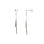 Boucles d'oreilles pendantes or gris 750/18 ct
