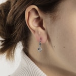 Drop Earrings 750/18 K White Gold Heart - 1269.03150/0002