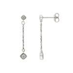 Drop Earrings 750/18 K White Gold with Diamonds 0.06ct. H/p1
