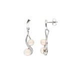 Ohrhänger 750/18 K Weissgold mit Diamanten 0.13 ct H/si & Süsswasserzuchtperlen