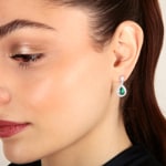 Ohrhänger 750/18 K Weissgold mit Diamanten 0.87 ct H/si und Smaragde 1.21 ct - PE04281-4-WG