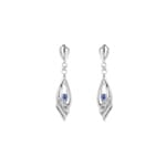 Boucle d'oreilles pendantes or gris 750/18 ct avec saphir - 8340GS