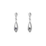 Drop Earrings 750/18 K White Gold with Sapphire - 8311GS