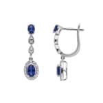 Ohrhänger 750/18 K Weissgold mit Saphiren & Diamanten 0.14 ct