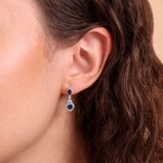 Ohrhänger 750/18 K Weissgold mit Saphiren & Diamanten 0.19 ct - OR-73717-SAF-WG